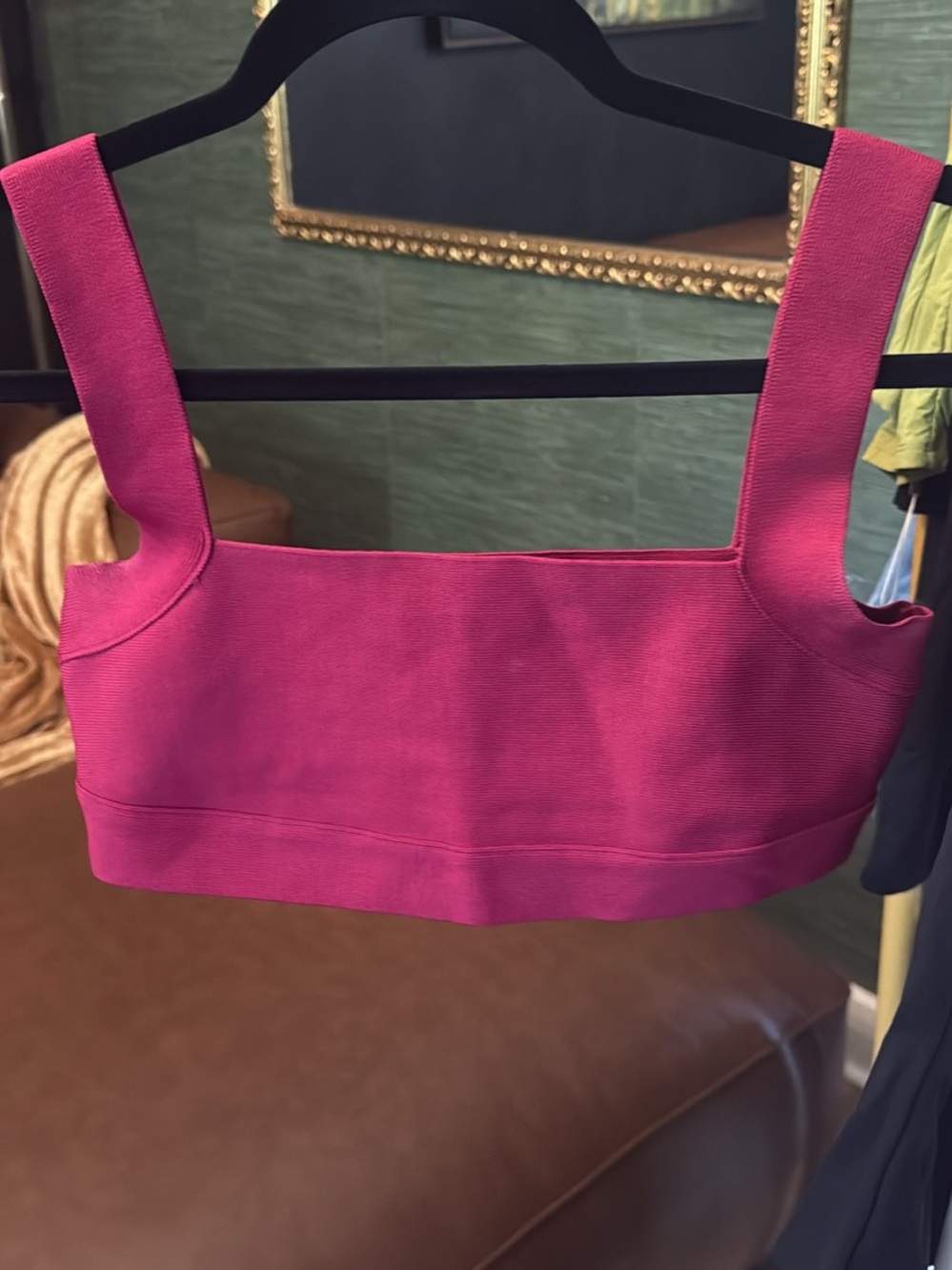 naked wardrobe Hot Pink Square Neck Crop Bralette